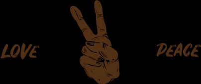 Love. Peace. — มือชูสัญลักษณ์สันติภาพ