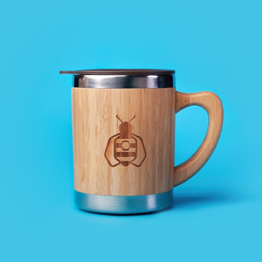 Bamboo & Stainless Steal Coffee Mug Cup