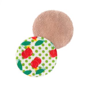 แผ่นเช็ดเครื่องสำอาง Eco Makeup Remover Pads สีเชอร์รี่ป๊อปเปอร์ ด้านหน้าและด้านหลัง